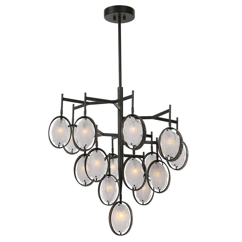 Uttermost 21344 15 Light Chandelier, Dark Hammered Bronze