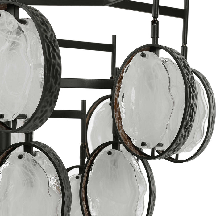 Uttermost 21344 15 Light Chandelier, Dark Hammered Bronze