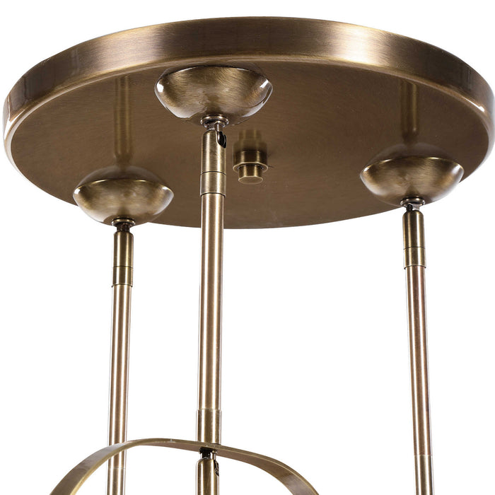 Uttermost 21541 Three Light Pendant, Antique Brass