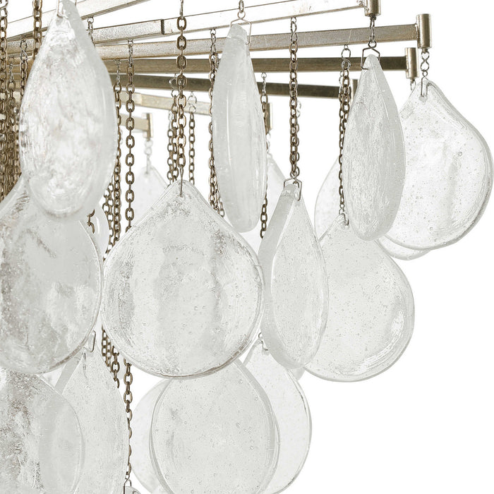 Uttermost 21544 Six Light Pendant, Antiqued Bright Silver Leaf