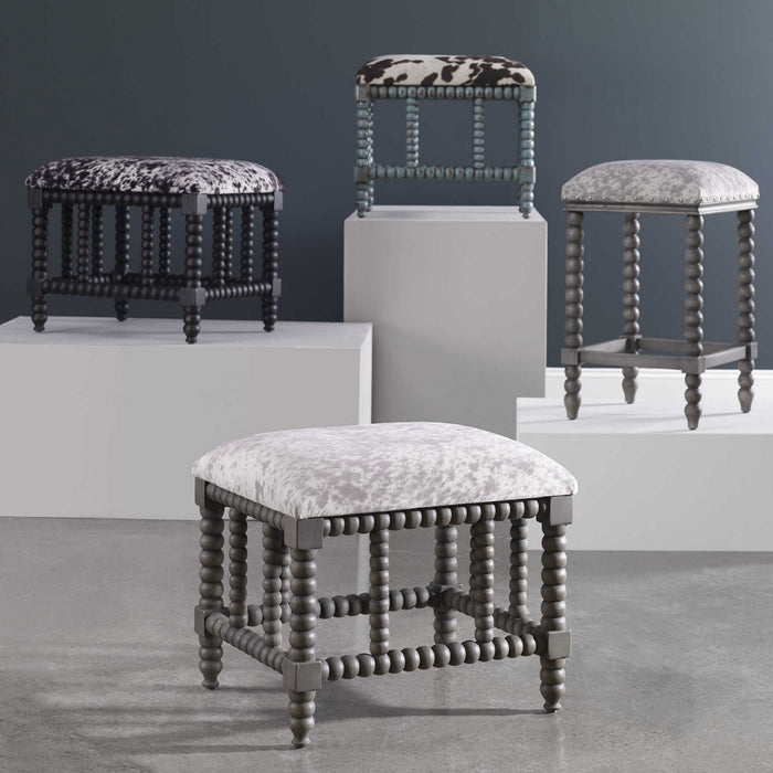 Uttermost 23568 Bench, Light Gray And White