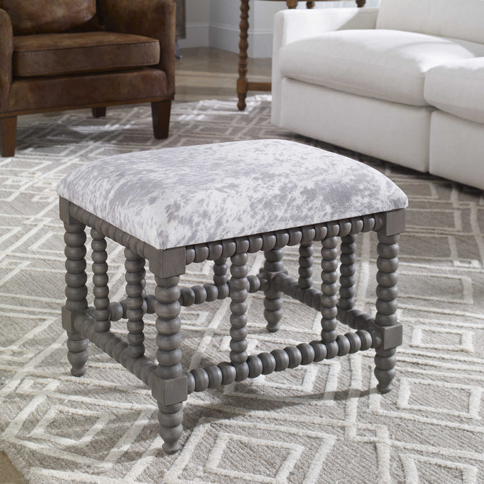 Uttermost 23568 Bench, Light Gray And White