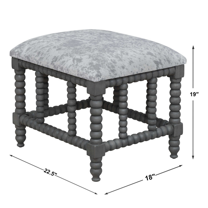 Uttermost 23568 Bench, Light Gray And White