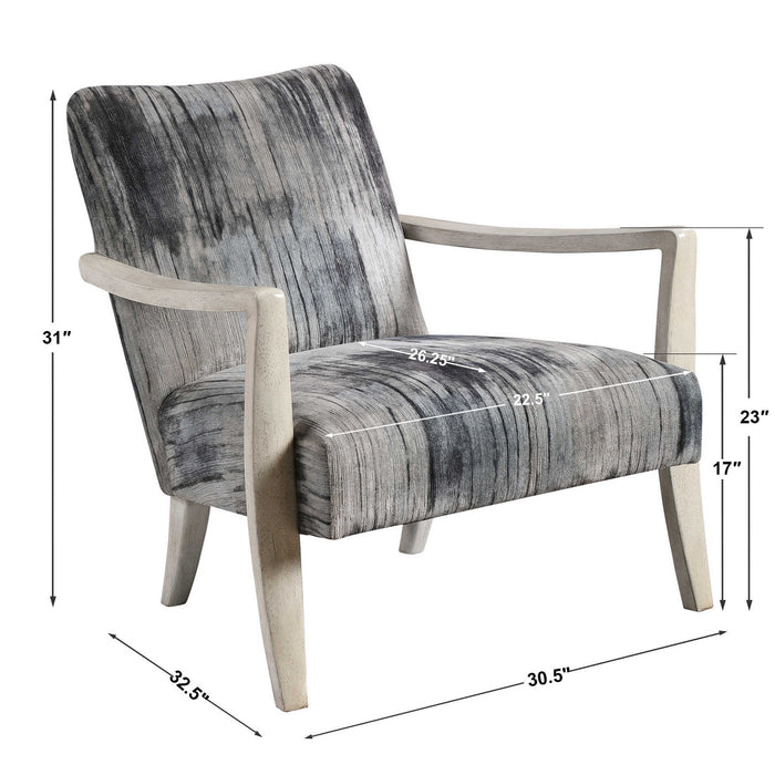 Uttermost 23587 Accent Chair, Solid Wood