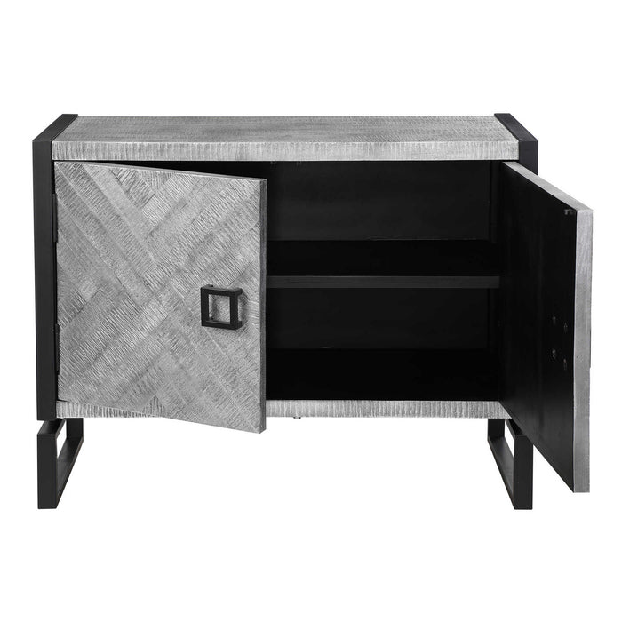 Uttermost 24990 Cabinet, Light Gray And Charcoal