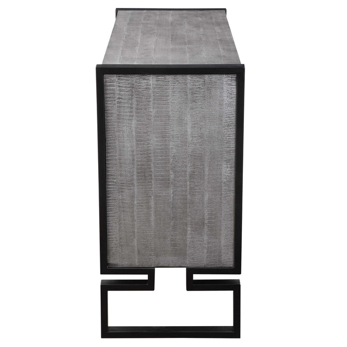 Uttermost 24990 Cabinet, Light Gray And Charcoal