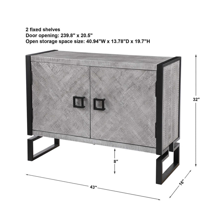 Uttermost 24990 Cabinet, Light Gray And Charcoal