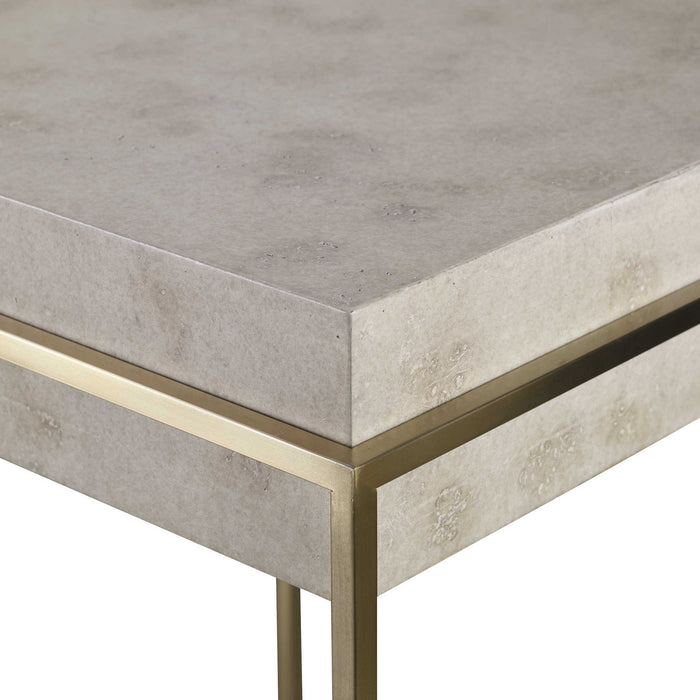 Uttermost 25100 Accent Table, Brushed Brass