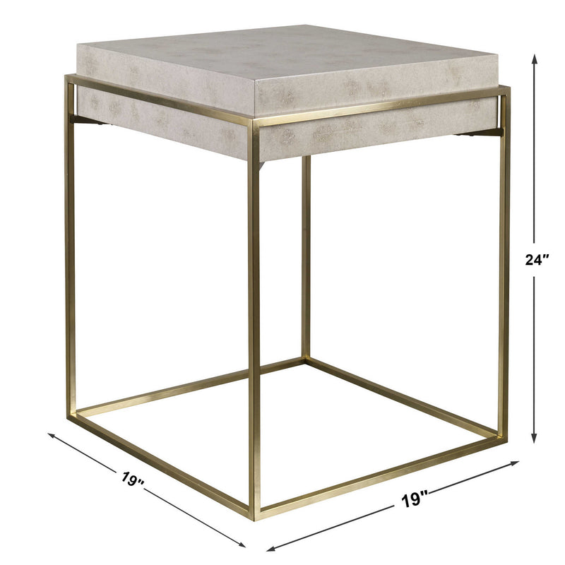 Uttermost 25100 Accent Table, Brushed Brass