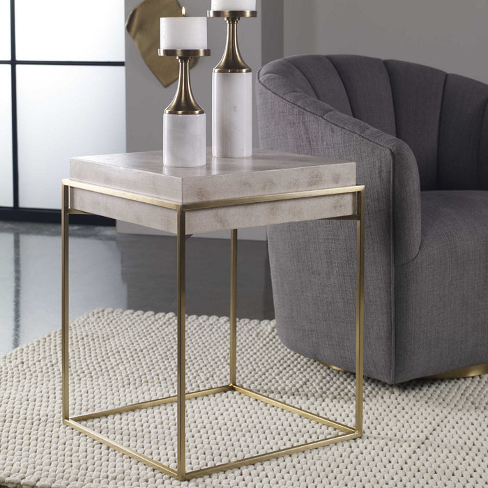 Uttermost 25100 Accent Table, Brushed Brass