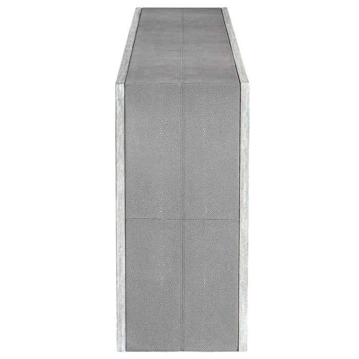 Uttermost 25483 Console Table, Aged White With Gray Distressed