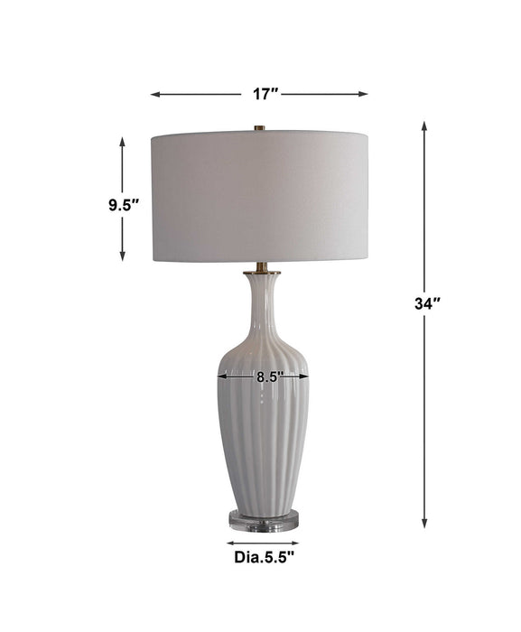 Uttermost 28374-1 One Light Table Lamp, Brushed Brass