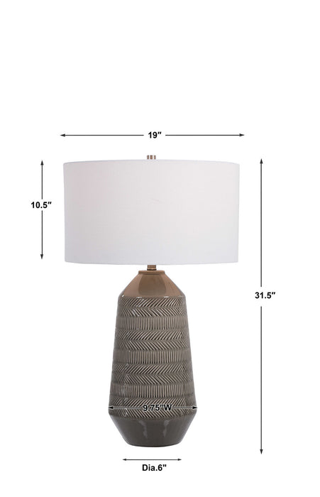 Uttermost 28375 One Light Table Lamp, Brushed Nickel