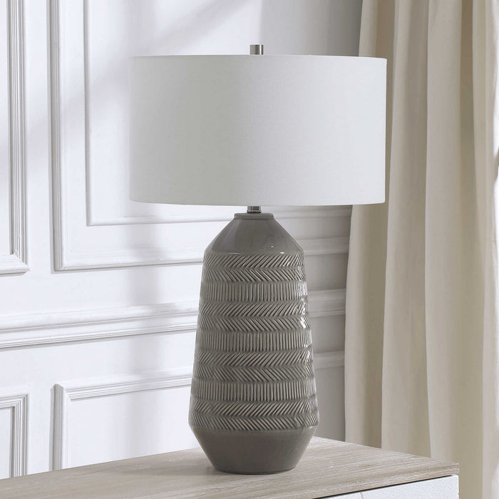 Uttermost 28375 One Light Table Lamp, Brushed Nickel