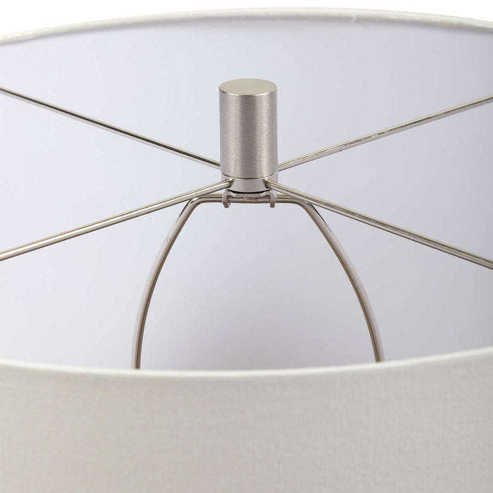 Uttermost 28376-1 One Light Table Lamp, Brushed Nickel
