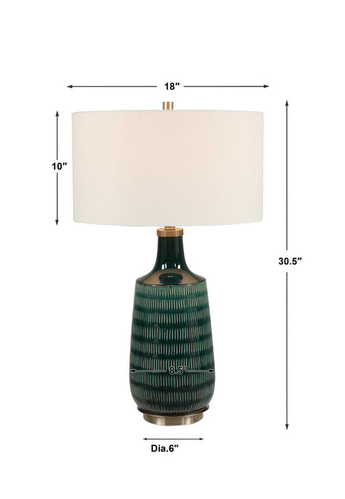 Uttermost 28376-1 One Light Table Lamp, Brushed Nickel