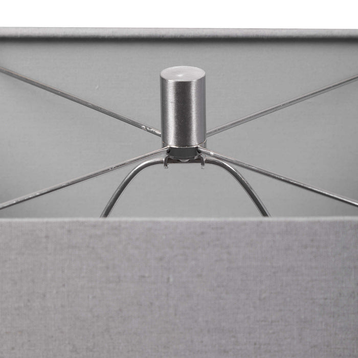 Uttermost 28383 One Light Table Lamp, Brushed Nickel