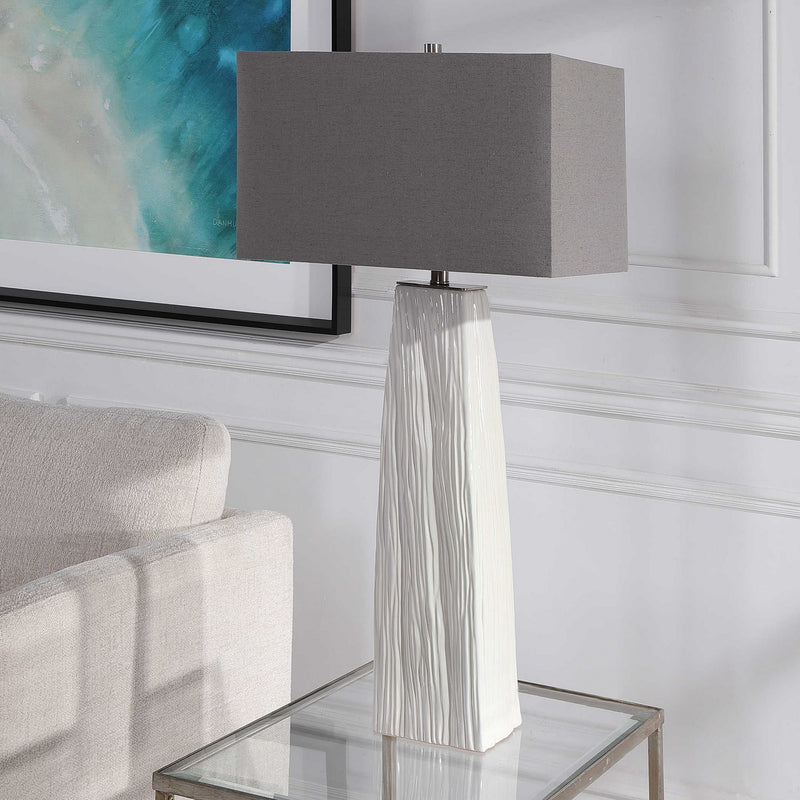 Uttermost 28383 One Light Table Lamp, Brushed Nickel