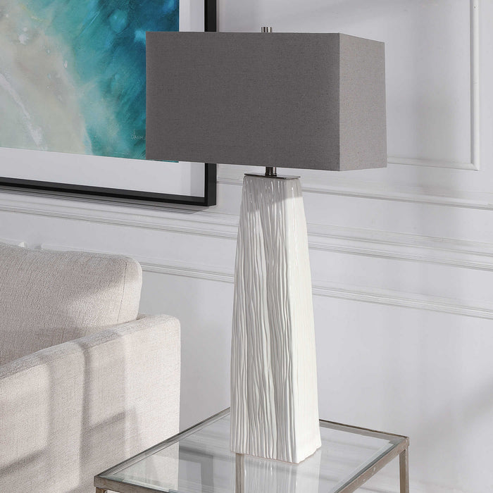 Uttermost 28383 One Light Table Lamp, Brushed Nickel