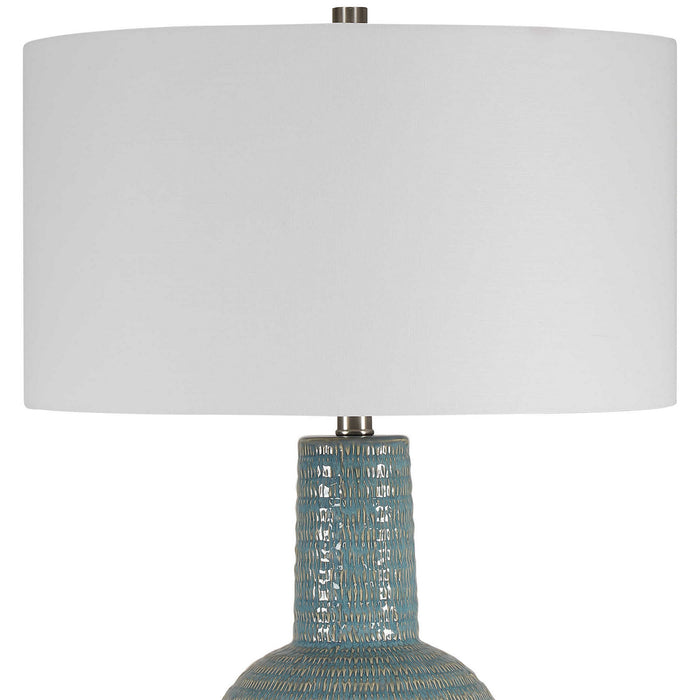 Uttermost 28384-1 One Light Table Lamp, Brushed Nickel