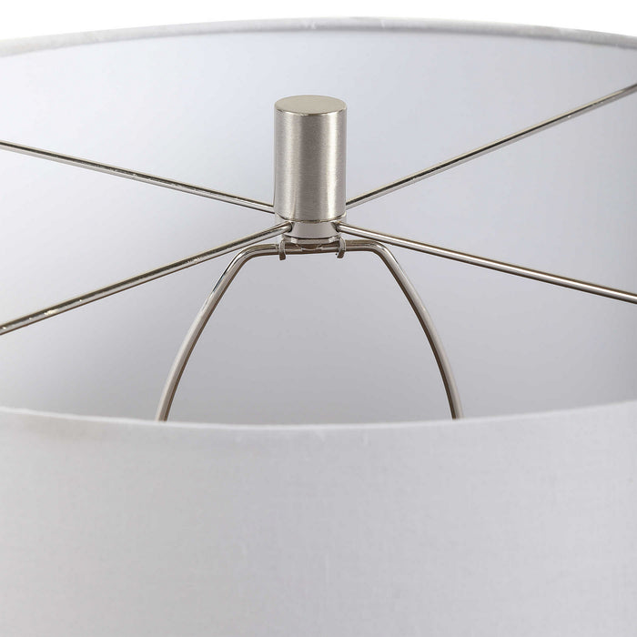 Uttermost 28384-1 One Light Table Lamp, Brushed Nickel