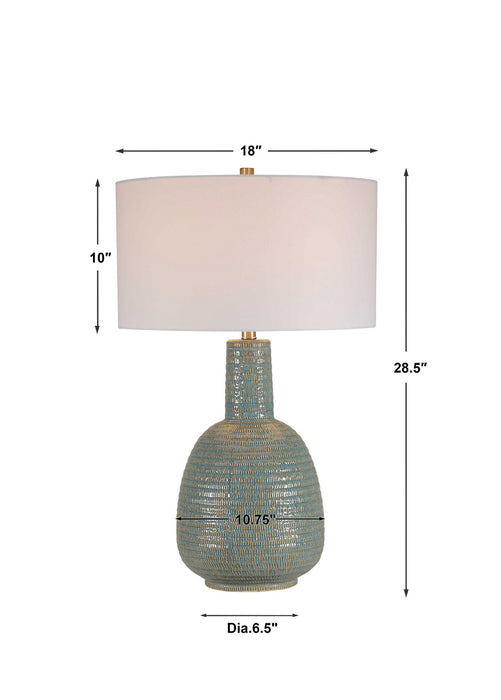 Uttermost 28384-1 One Light Table Lamp, Brushed Nickel