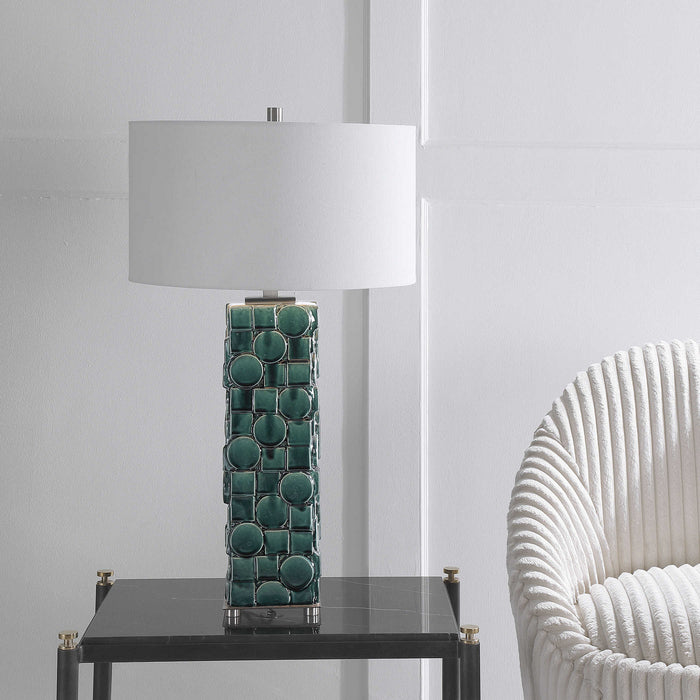 Uttermost 28385 One Light Table Lamp, Brushed Nickel