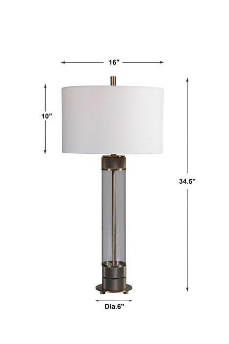 Uttermost 28414-1 One Light Table Lamp, Antiqued Brass