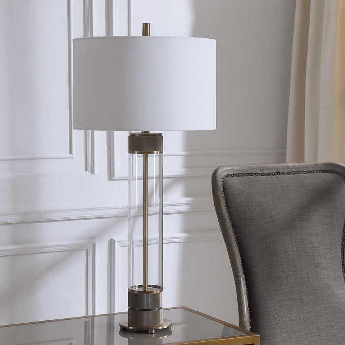 Uttermost 28414-1 One Light Table Lamp, Antiqued Brass