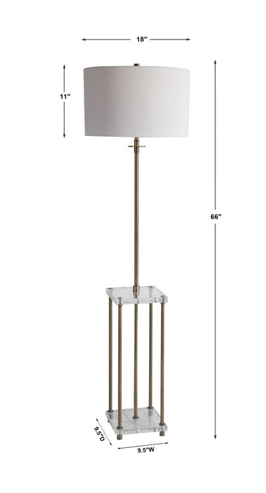 Uttermost 28415 One Light Floor Lamp, Antiqued Brass