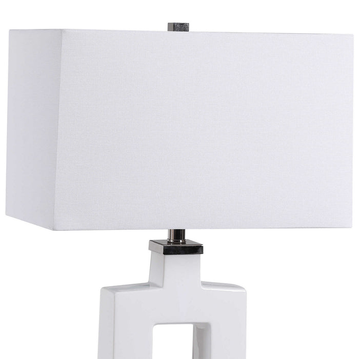 Uttermost 28426-1 One Light Table Lamp, Polished Nickel