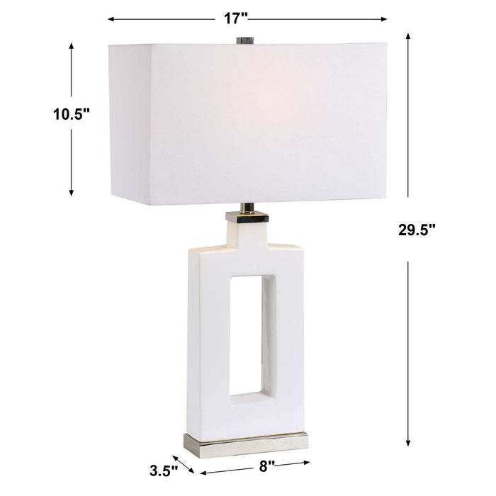 Uttermost 28426-1 One Light Table Lamp, Polished Nickel