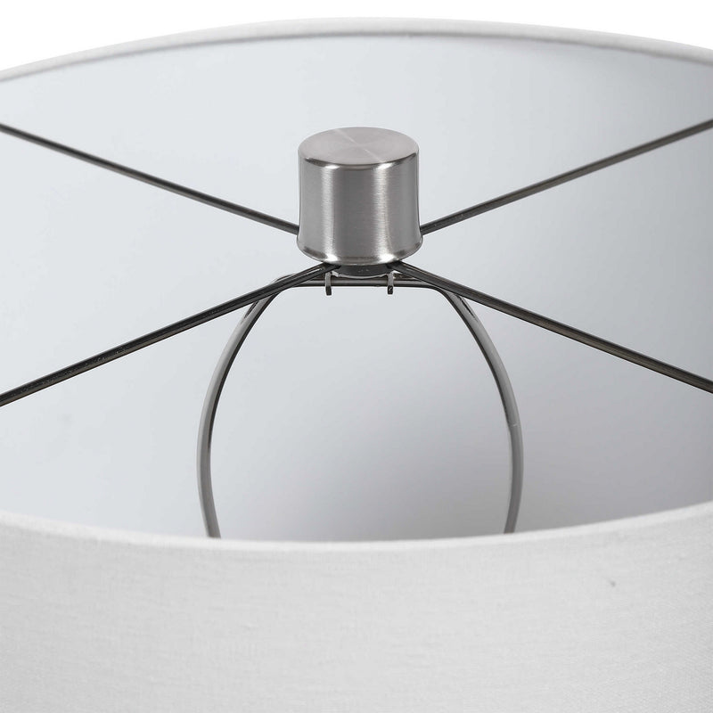 Uttermost 28431 One Light Table Lamp, Brushed Nickel