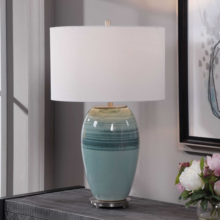 Uttermost 28437-1 One Light Table Lamp, Brushed Nickel