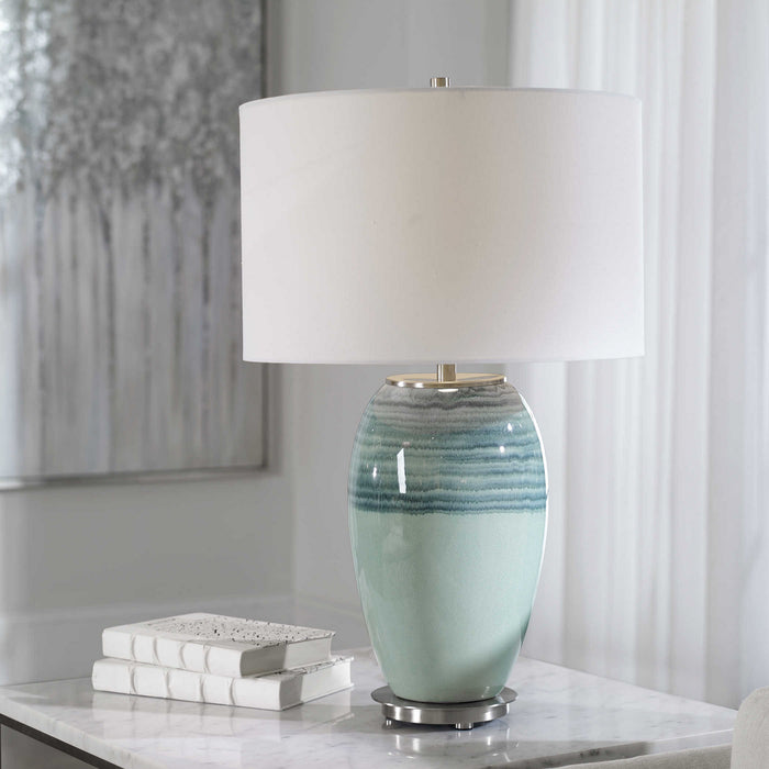 Uttermost 28437-1 One Light Table Lamp, Brushed Nickel