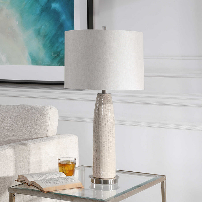 Uttermost 28438 One Light Table Lamp, Brushed Nickel