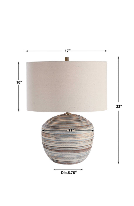 Uttermost 28441-1 One Light Accent Lamp, Brushed Brass