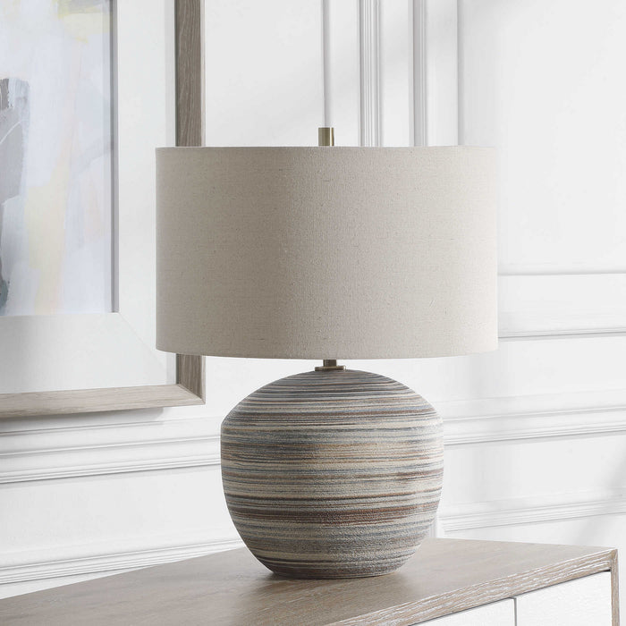 Uttermost 28441-1 One Light Accent Lamp, Brushed Brass