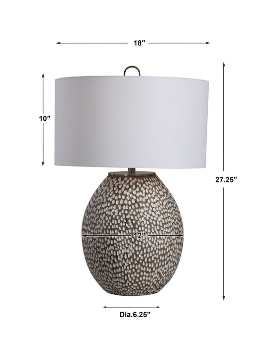 Uttermost 28448-1 One Light Table Lamp, Brushed Nickel