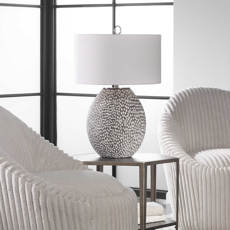 Uttermost 28448-1 One Light Table Lamp, Brushed Nickel