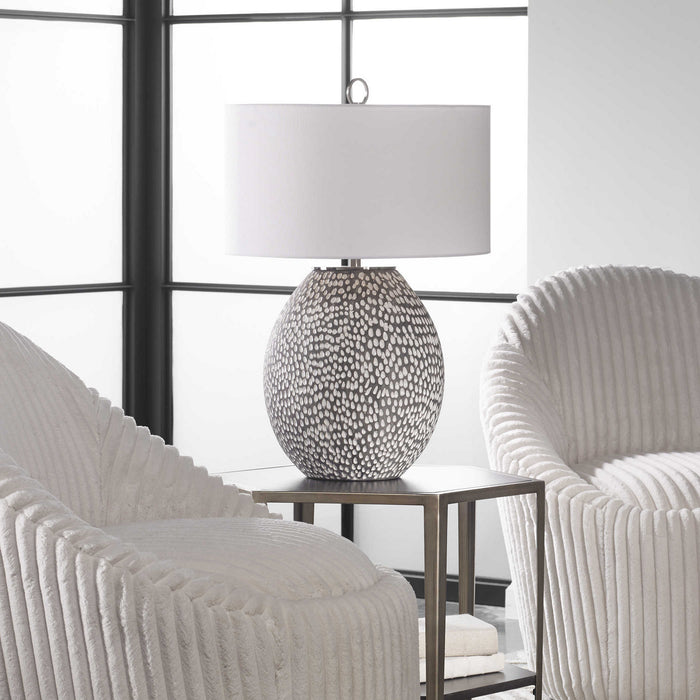 Uttermost 28448-1 One Light Table Lamp, Brushed Nickel
