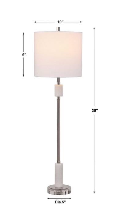 Uttermost 29793-1 One Light Buffet Lamp, Polished Nickel