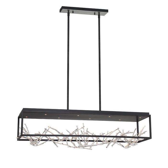 Eurofase 35642-023 LED Chandelier, Silver-Black