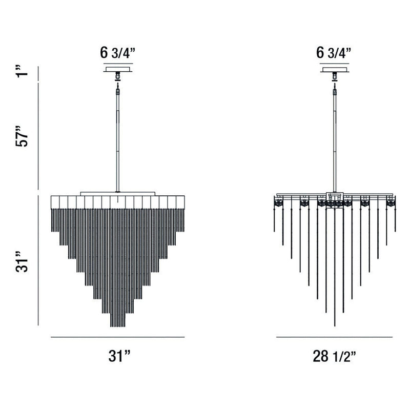 Eurofase 37095-029 LED Chandelier, Black (Display - Final Sale)