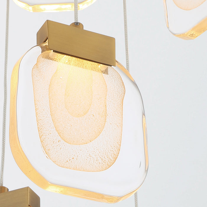 Eurofase 38043-017 LED Chandelier, Gold