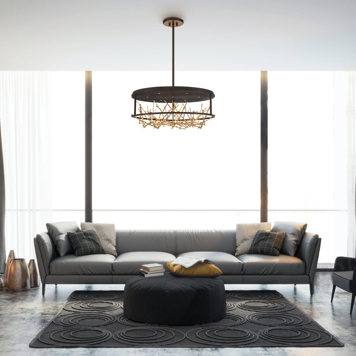 Eurofase 38097-010 LED Chandelier, Gold-Black