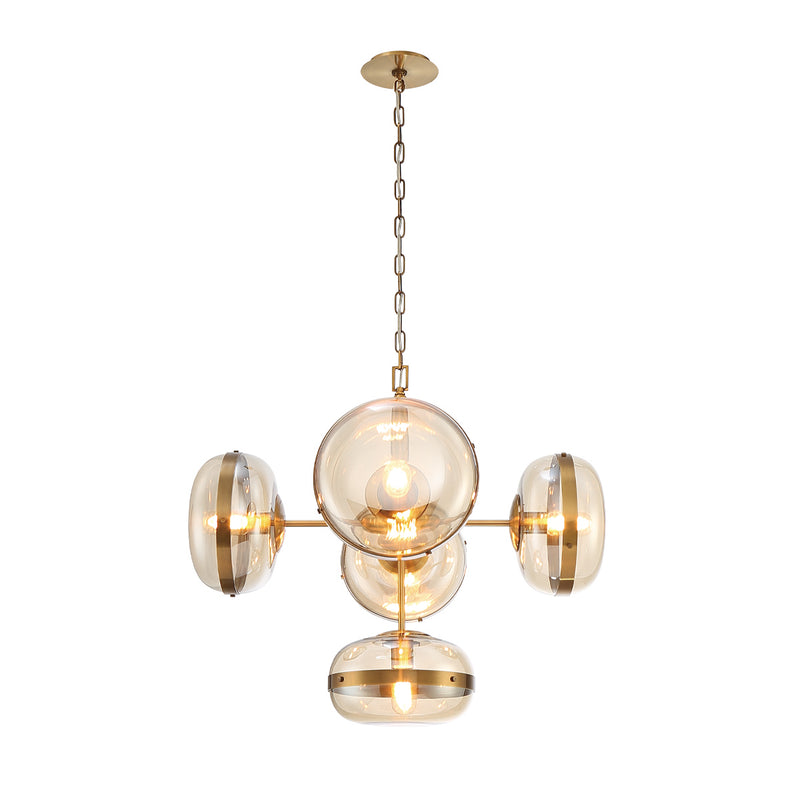 Eurofase 38129-018 Five Light Chandelier, Brass