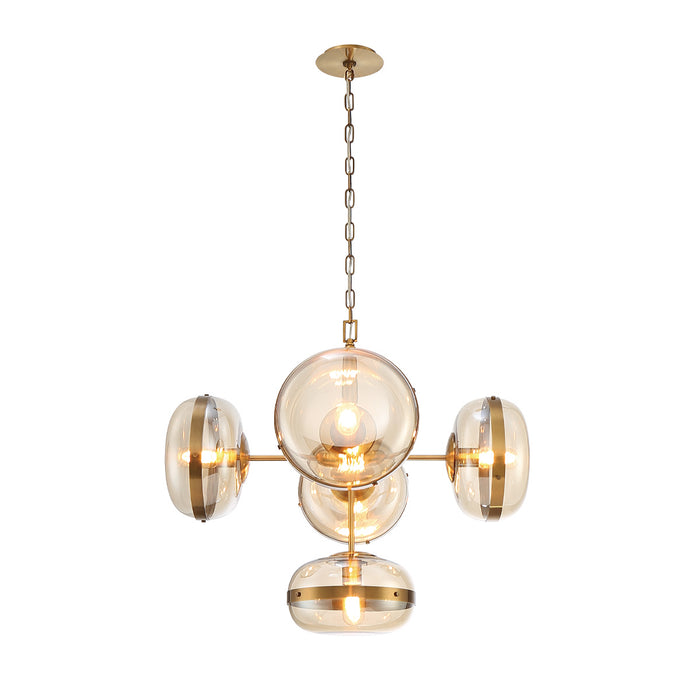 Eurofase 38129-018 Five Light Chandelier, Brass