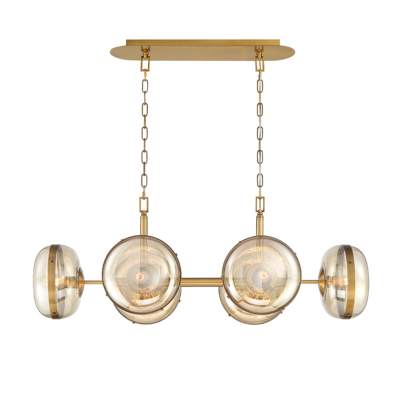 Eurofase 38130-014 Six Light Chandelier, Brass
