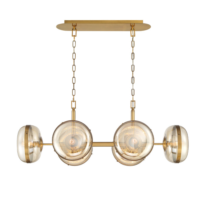 Eurofase 38130-014 Six Light Chandelier, Brass